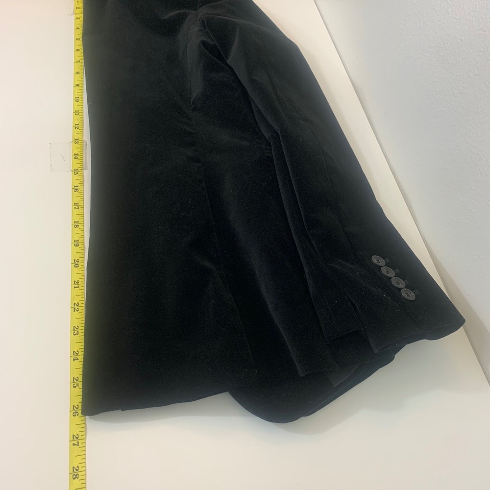 Ann Taylor Women's Sz 4 Black Velvet Single Button Blazer Jacket Office Career - Picture 4 of 8